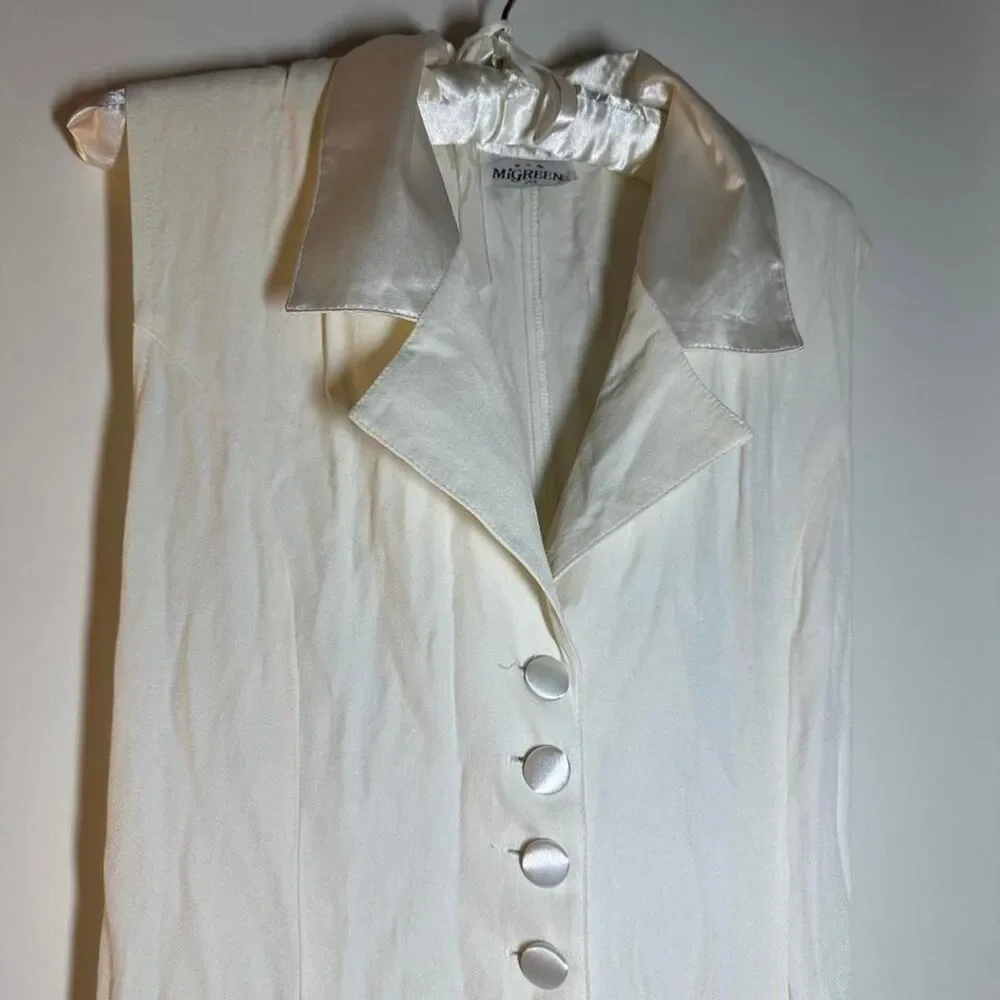 Unbranded Women's White and Cream Dress